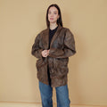 VIN-OUTW-29008 Vintage 80's δερμάτινo τζάκετ M-L