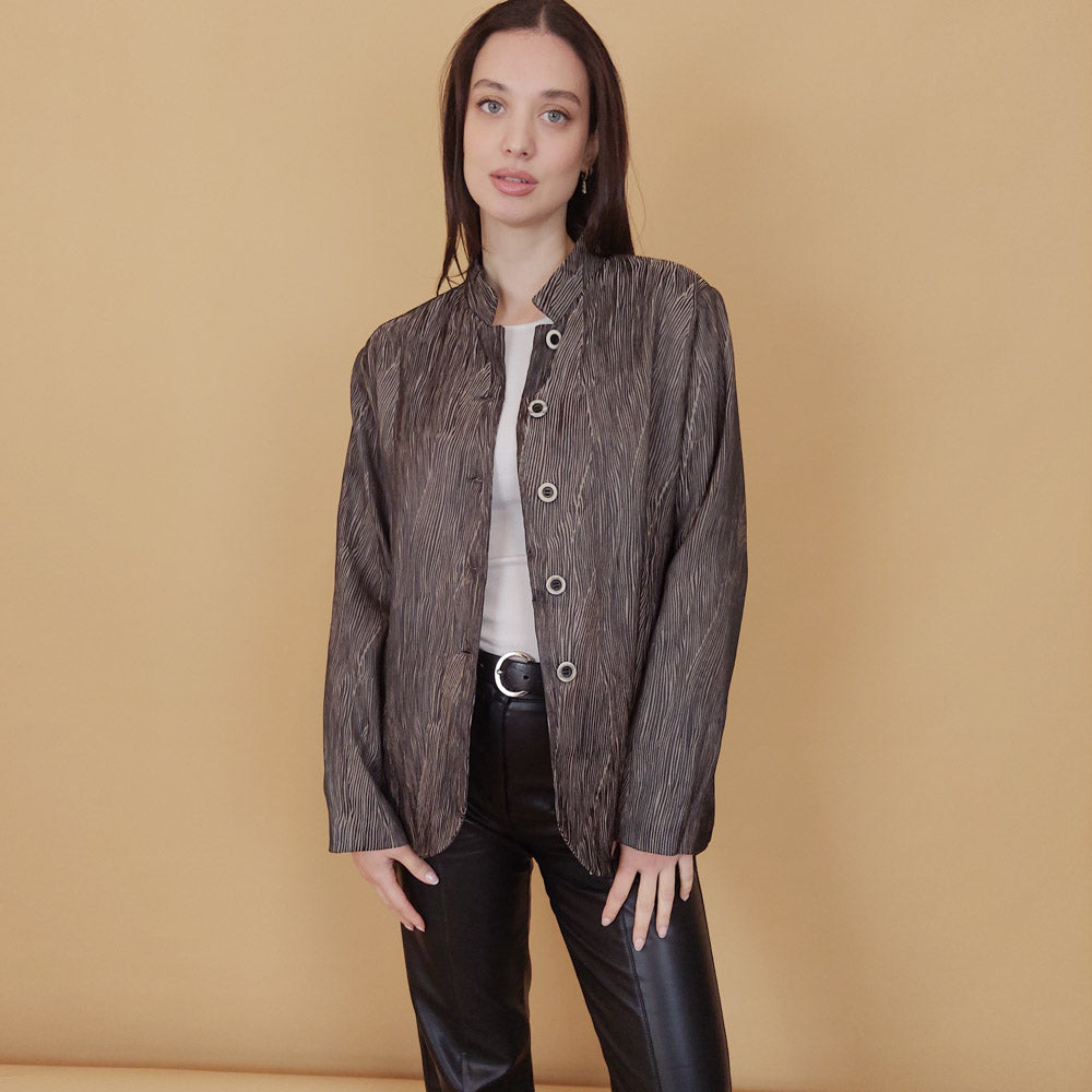 VIN-OUTW-29784 Vintage σακάκι με ανάγλυφο πριντ M