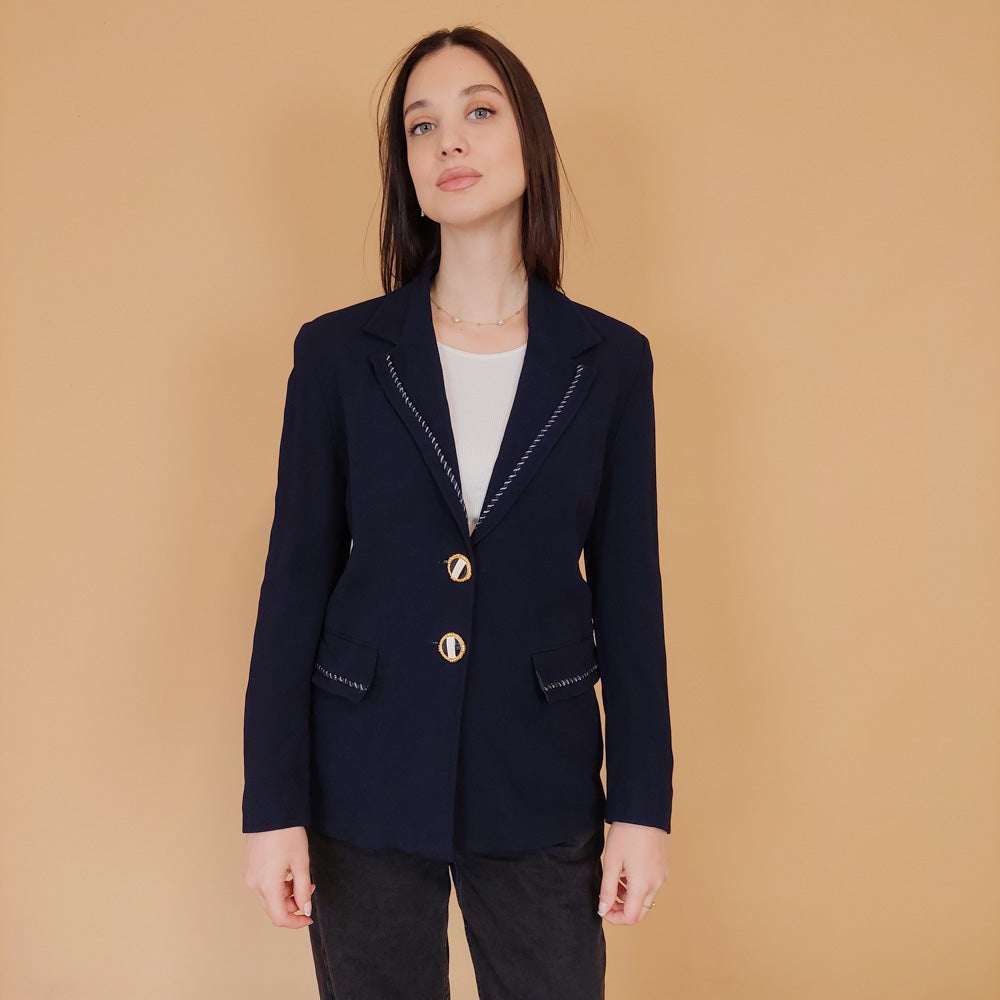 VIN-OUTW-30446 Vintage σακάκι μπλε S