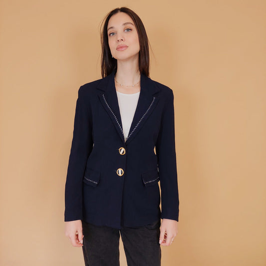 VIN-OUTW-30446 Vintage σακάκι μπλε S