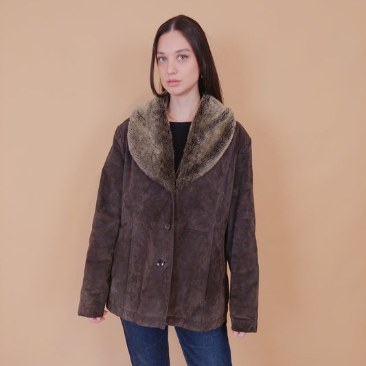 VIN-OUTW-32502 Vintage δερμάτινο σουέντ jacket Μ-L