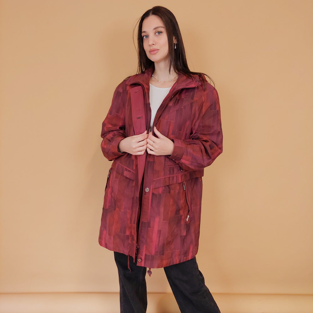 VIN-OUTW-30386 Vintage jacket 80s-90s style εμπριμέ Μ-L