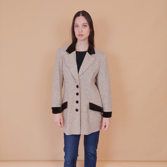 VIN-OUTW-32497 Vintage μάλλινο σακάκι S