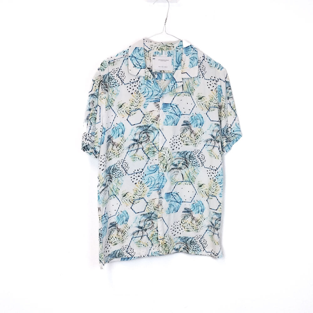 VIN-SHI-35270 Vintage πουκάμισο βισκόζη crazy pattern S