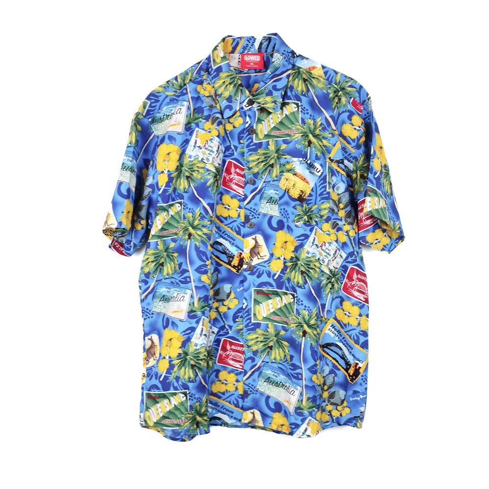 VIN-SHI-31828 Vintage πουκάμισο hawaiian print XL