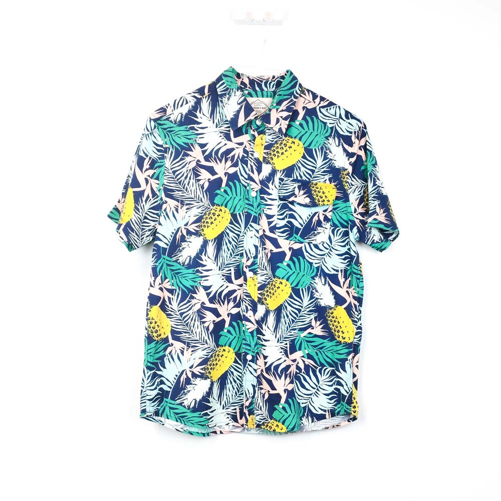 VIN-SHI-31481 Vintage πουκάμισο Hawaiian print S