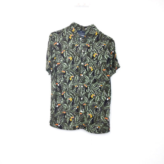 VIN-SHI-31458 Vintage πουκάμισο Hawaiian print S