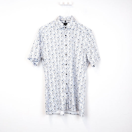 VIN-SHI-31552 Vintage εμπριμέ πουκάμισο S