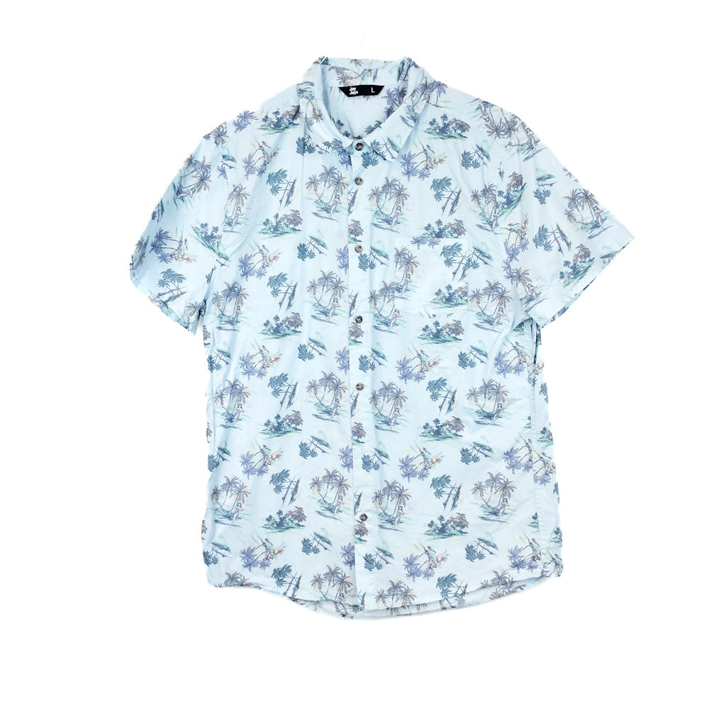 VIN-SHI-31920 Vintage πουκάμισο βαμβακερό hawaiian print M