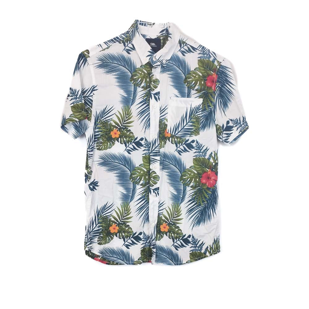 VIN-SHI-35253 Vintage πουκάμισο βαμβακερό hawaiian style XS