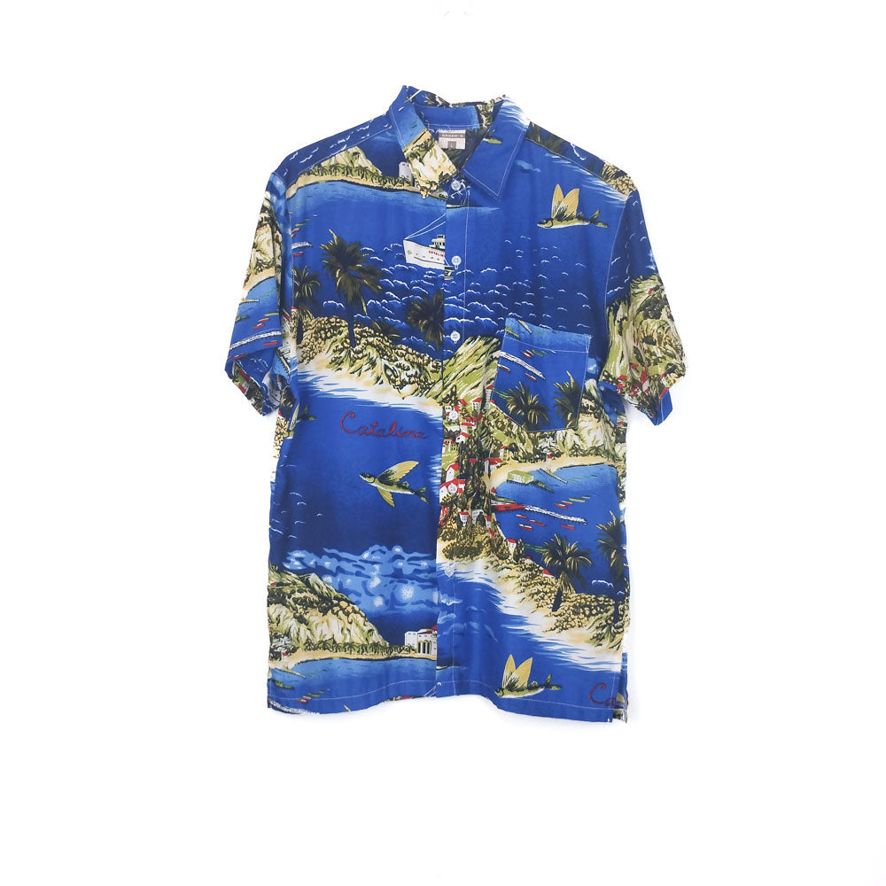 VIN-SHI-35255 Vintage πουκάμισο crazy pattern L