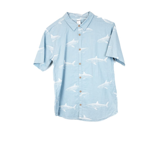 VIN-SHI-31915 Vintage πουκάμισο βαμβακερό hawaiian print S