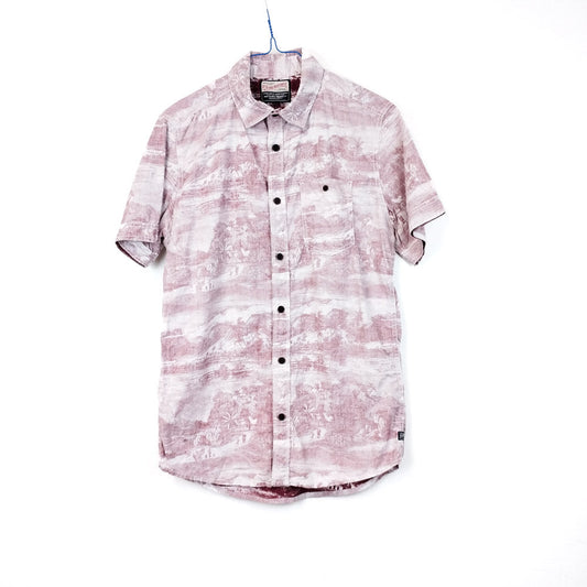 VIN-SHI-31810 Vintage πουκάμισο βαμβακερό hawaiian print S