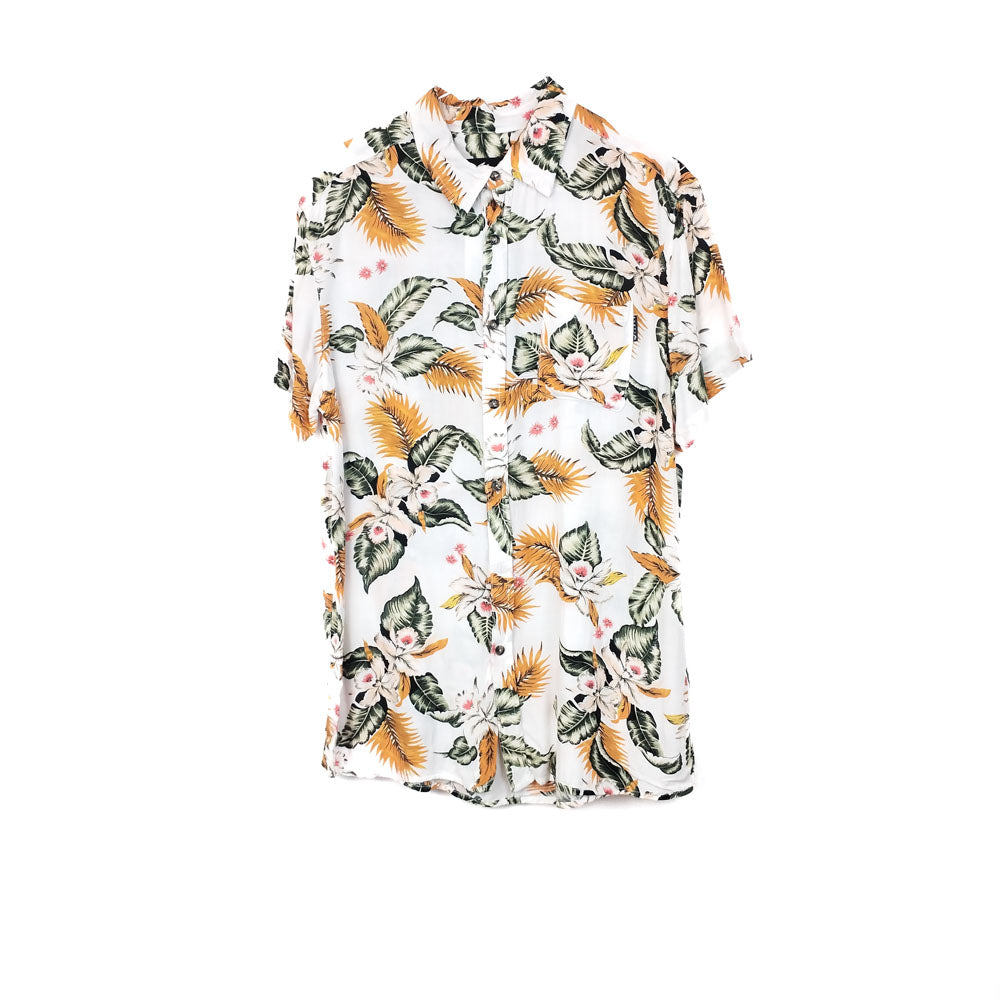 VIN-SHI-31949 Vintage πουκάμισο hawaiian print S