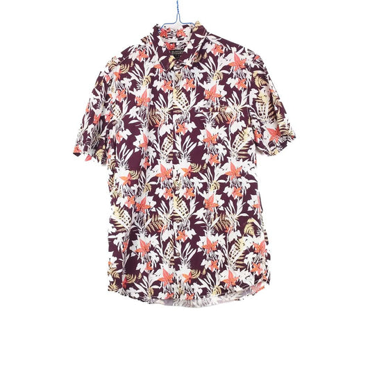 VIN-SHI-31814 Vintage πουκάμισο βαμβακερό hawaiian print S