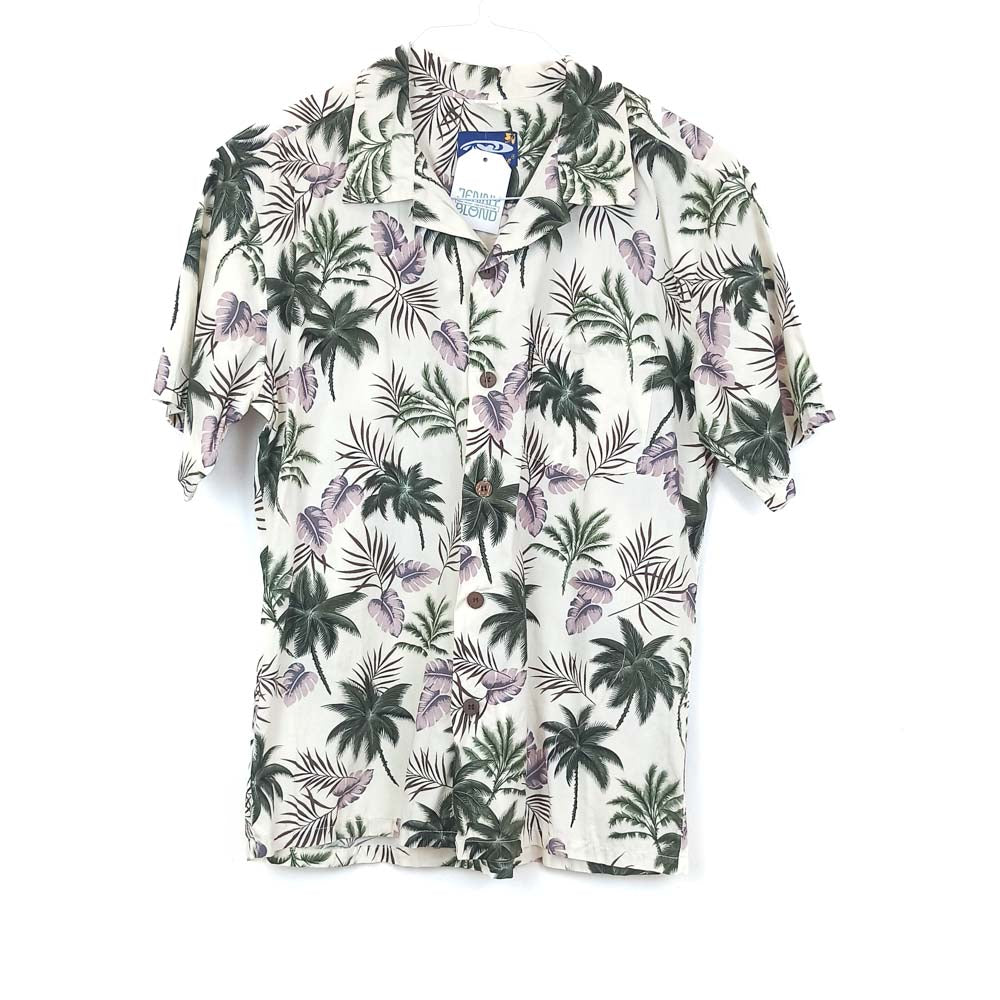 VIN-SHI-31712 Vintage πουκάμισο βαμβακερό Hawaiian print Μ