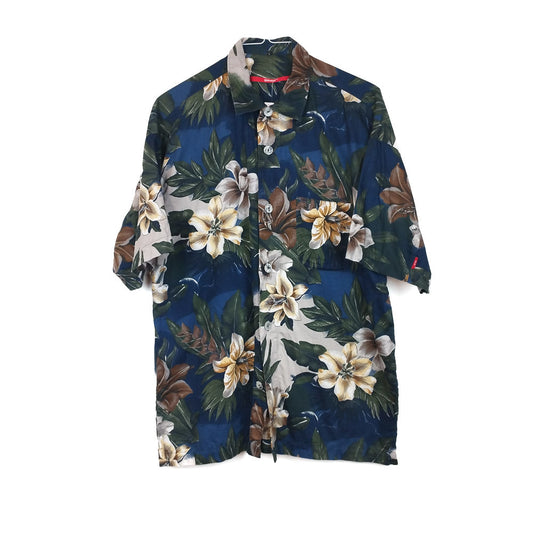 VIN-SHI-31739 Vintage πουκάμισο hawaiian print L