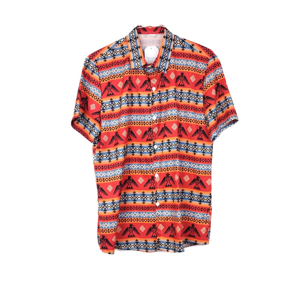 VIN-SHI-31702 Vintage πουκάμισο ethnic print M