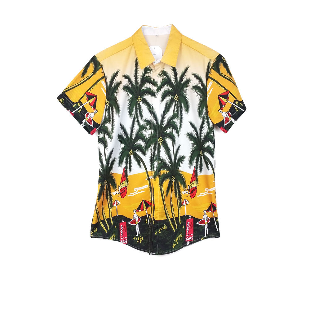 VIN-SHI-31756 Vintage πουκάμισο Hawaiian print S-M