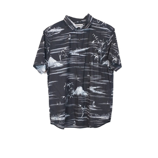 VIN-SHI-31759 Vintage πουκάμισο Hawaiian print M