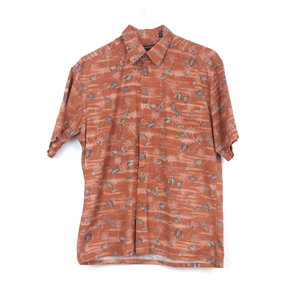 VIN-SHI-31694 Vintage πουκάμισο βαμβακερό Hawaiian print Pierre Cardin M