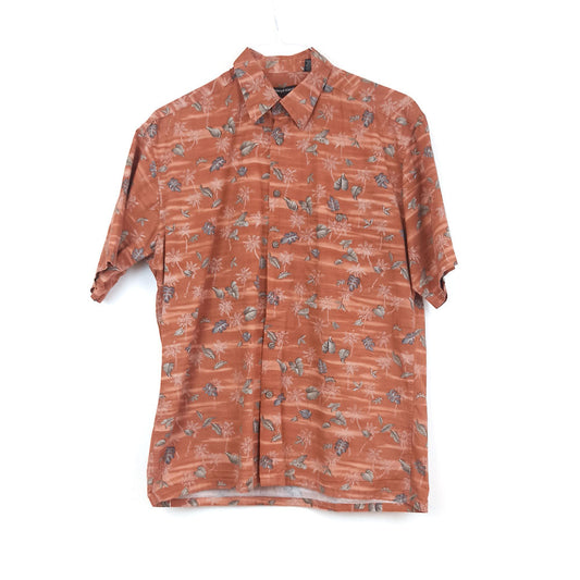 VIN-SHI-31694 Vintage πουκάμισο βαμβακερό Hawaiian print Pierre Cardin M