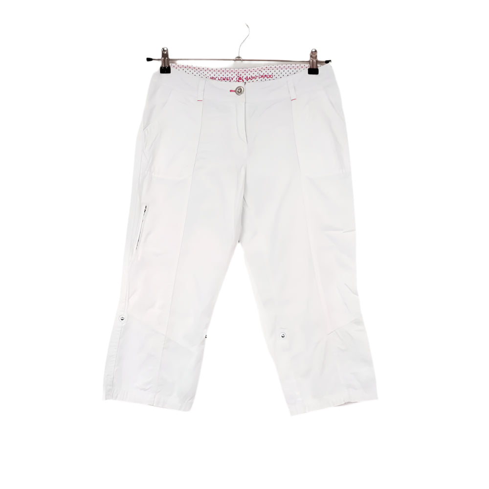 VIN-TR-31975 Vintage λευκό παντελόνι capri S