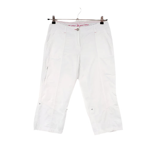 VIN-TR-31975 Vintage λευκό παντελόνι capri S