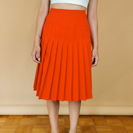 VIN-SKI-28004 Vintage φούστα πλισέ κόκκινη S