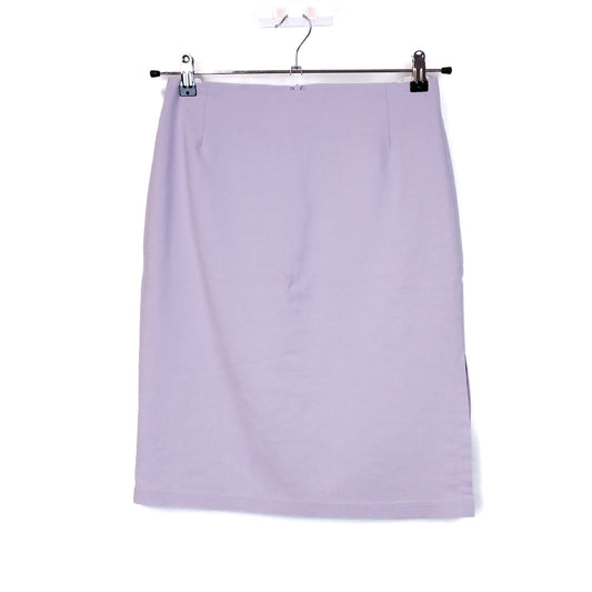 VIN-SKI-31883 Vintage φούστα λιλά με σκίσιμο S