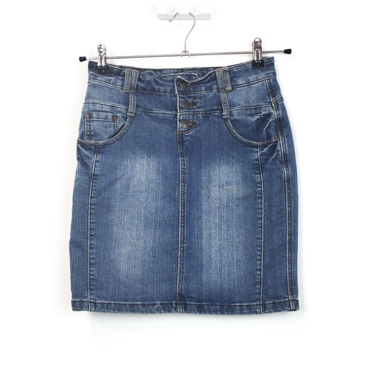 VIN-SKI-31561 Vintage ντένιμ κοντή φούστα S