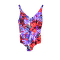 VIN-SWI-31601 Vintage μαγιό ολόσωμο floral 80s-90s style XL