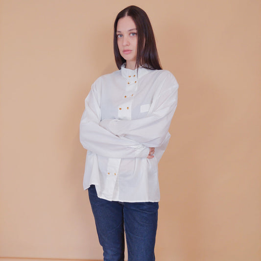 VIN-BLO-32601 Vintage πουκάμισο λευκό L-ΧL