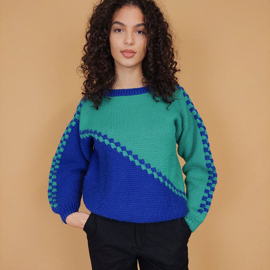 VIN-KNIT-29204 Vintage μπλούζα μάλλινη M