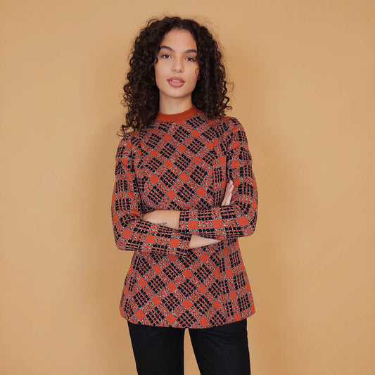 VIN-KNIT-29205 Vintage μπλούζα πλεκτή S