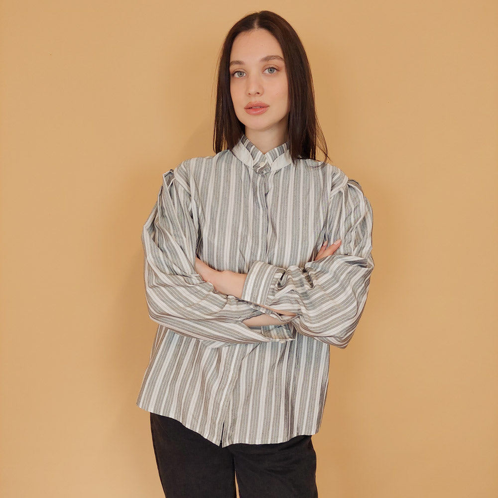 VIN-BLO-30720 Vintage ριγέ πουκάμισο M-L