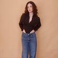 VIN-BLO-34841 Vintage top μαύρο S