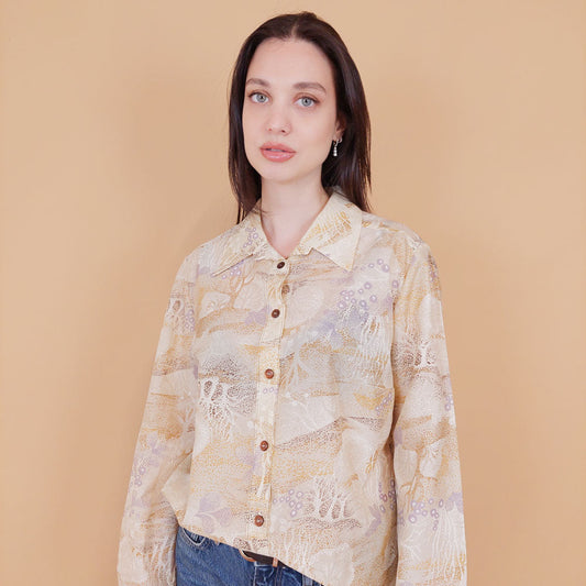 VIN-BLO-31301 Vintage πουκάμισο εμπριμέ M