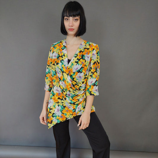 VIN-BLO-26398 Vintage πουκάμισο φλοράλ L