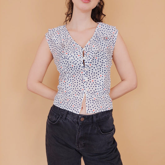 VIN-BLO-30858 Vintage κροπ τοπ XS