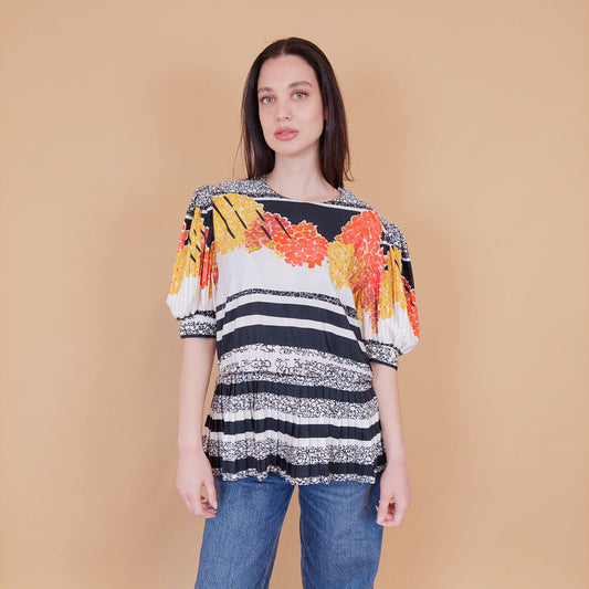 VIN-BLO-31295 Vintage τοπ εμπριμέ L