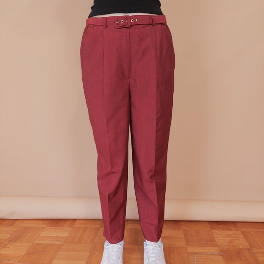 VIN-TR-32485 Vintage ψηλόμεσο παντελόνι μπορντό M