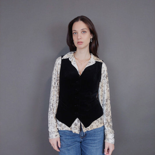 VIN-OUTW-33281 Vintage γιλέκο βελουτέ boho style S