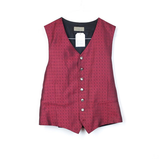 VIN-OUTW-31178 Vintage γιλέκο μπορντό S