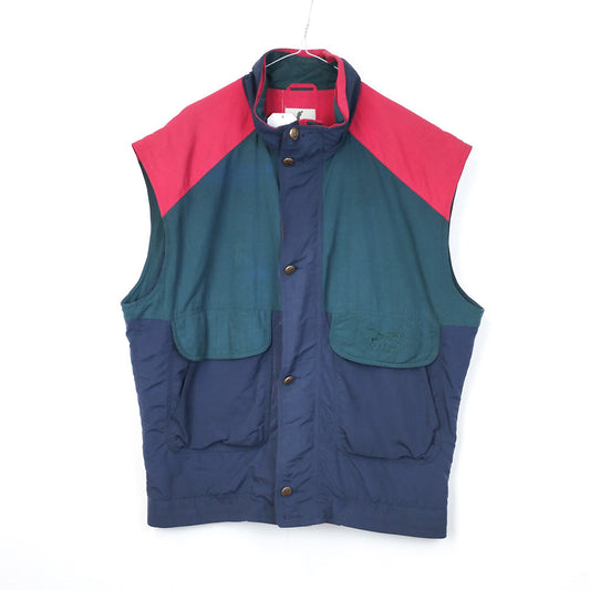 VIN-OUTW-31188 Vintage γιλέκο μπλε πράσινο κόκκινο XL