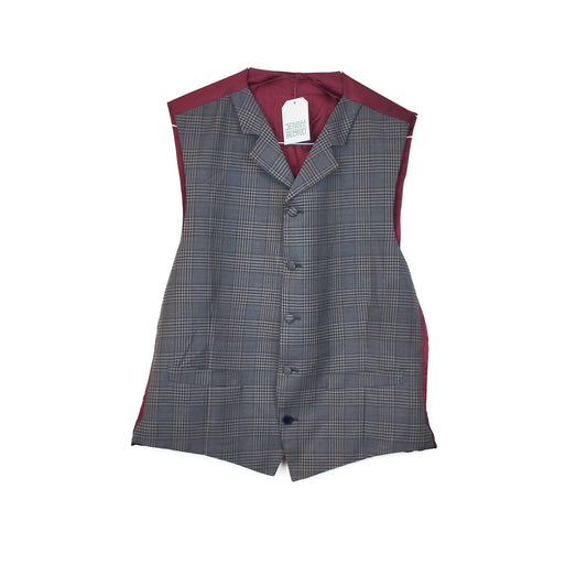 VIN-OUTW-32439 Vintage γιλέκο καρό υφασμάτινο XL