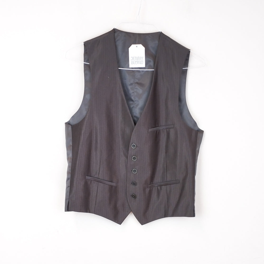 VIN-OUTW-30808 Vintage γιλέκο γκρι υφασμάτινο M