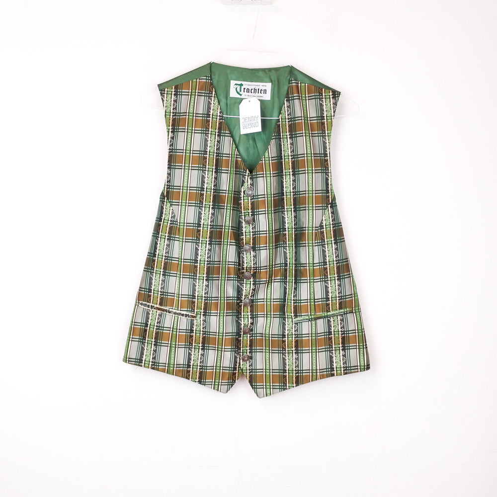 VIN-OUTW-30810 Vintage γιλέκο καρό trachten XL