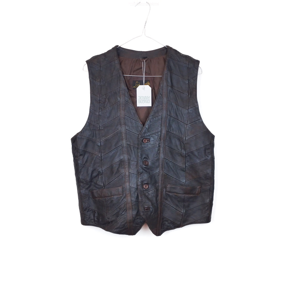 VIN-OUTW-32434 Vintage γιλέκο δερμάτινο L