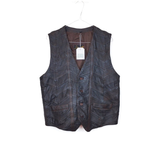 VIN-OUTW-32434 Vintage γιλέκο δερμάτινο L